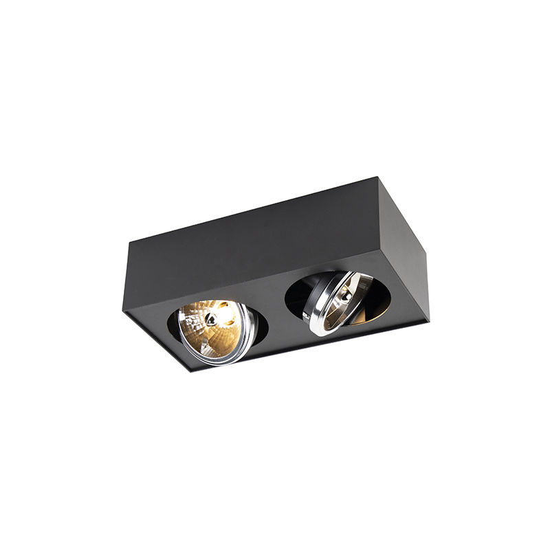 

QAZQA Moderno Plafón diseño negro 2xG9 - KAYA Aluminio /Acero Rectangular Adecuado para LED Max. 2 x 3 Watt