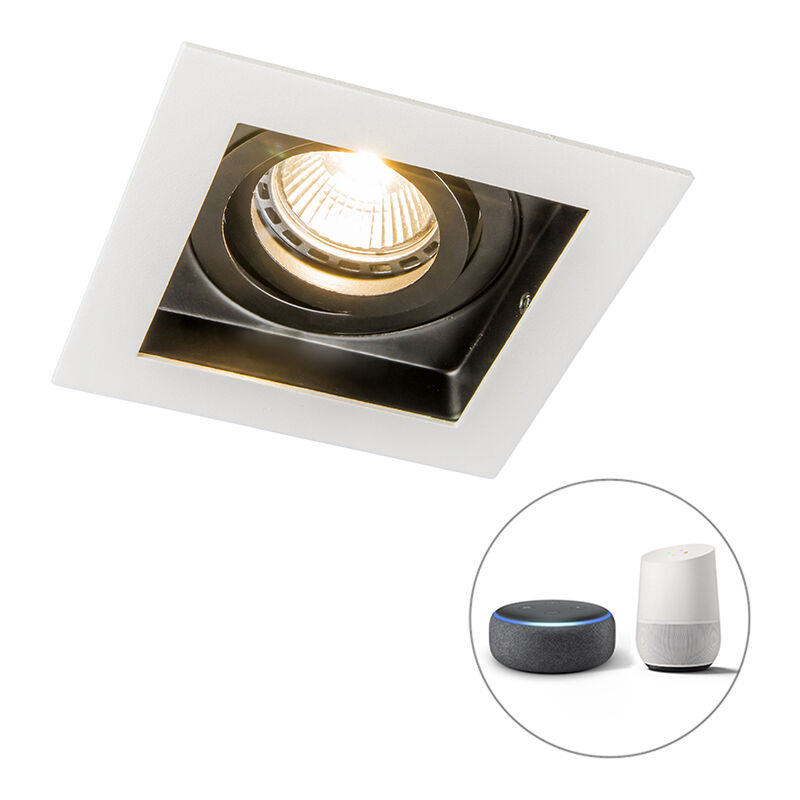 

+ Moderno Foco empotrable blanco bombilla-WiFi GU10 orientable - CARREE Acero Cuadrada Adecuado para LED Max. 1 x 5 Watt - Qazqa