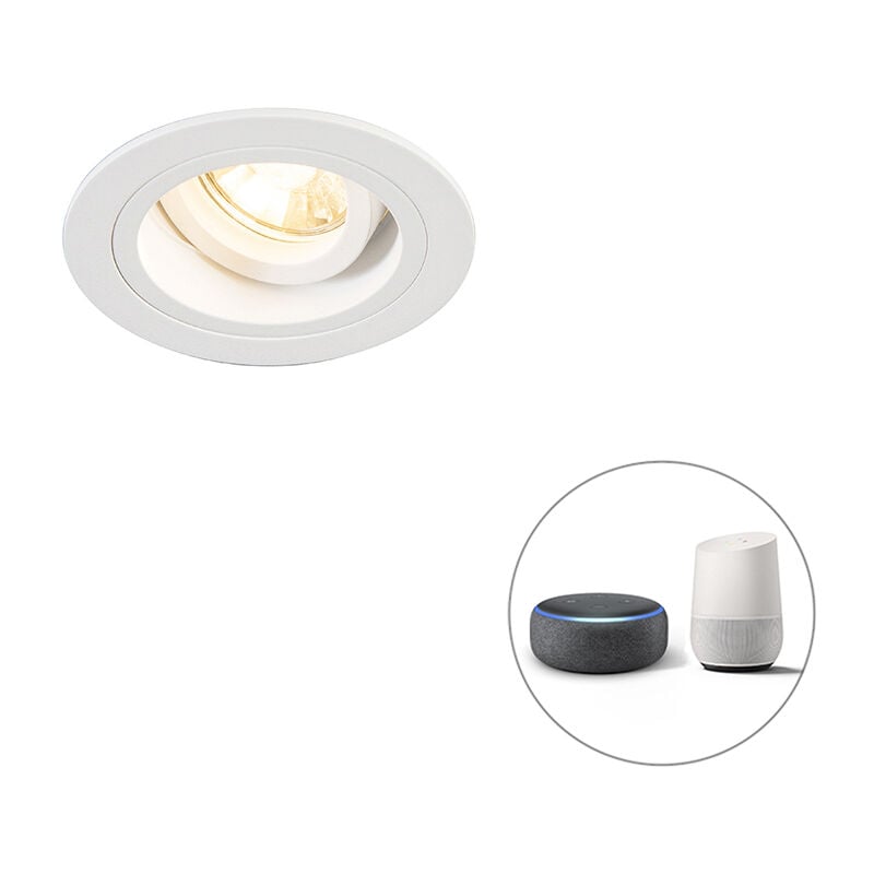 

+ Moderno Foco empotrado redondo blanco orientable bombilla-WiFi-GU10 - CHUCK Acero Redonda Adecuado para LED Max. 1 x 5 Watt - Qazqa