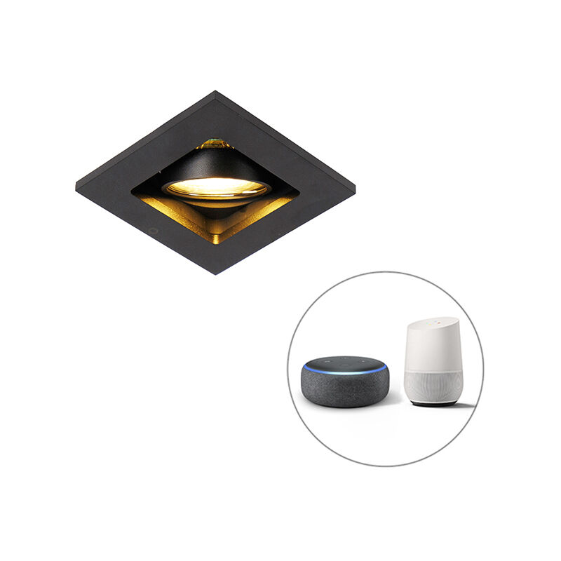 

+ Moderno Foco empotrable negro bombilla-WiFi GU10 orientable - QURE Aluminio Cuadrada Adecuado para LED Max. 1 x 5 Watt - Qazqa