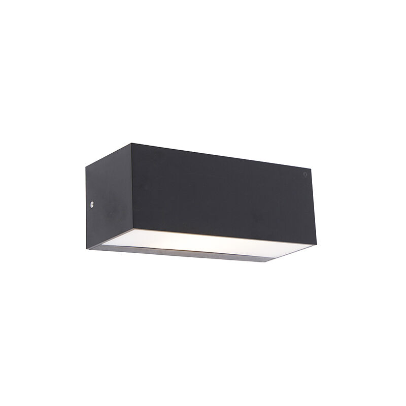 

Qazqa - + Moderno Aplique moderno negro IP65 bombilla-Wifi A60 - HOUKS Plástico Rectangular Adecuado para LED Max. 1 x 9 Watt