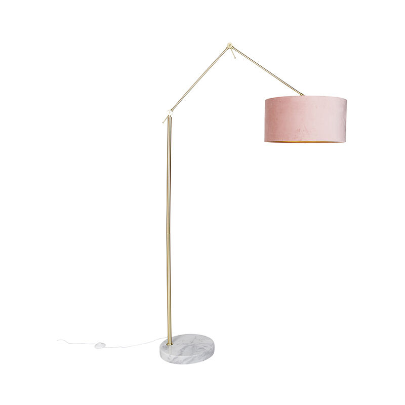 

Moderno Lámpara de pie moderna dorado pantalla terciopelo rosa 50cm - EDITOR Acero /Textil Alargada Adecuado para LED Max. 1 x 60 Watt - Qazqa