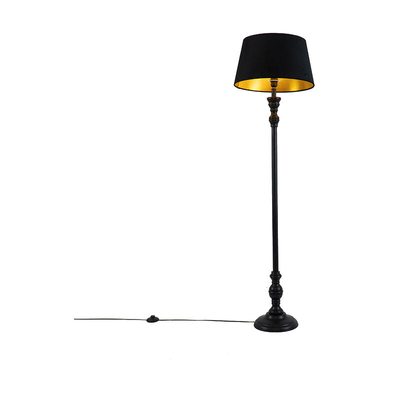 

Moderno Lámpara de pie clásica negra - Classico Madera /Acero /Textil Alargada Adecuado para LED Max. 1 x 25 Watt - Qazqa