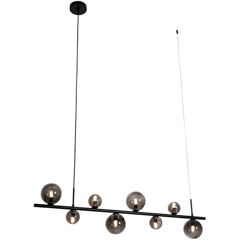 QAZQA monaco - Suspension multiples - 8 lumière - L 110 cm - Gris - Design, Moderne - éclairage intérieur - Salon I Chambre I Cuisine I Salle à manger