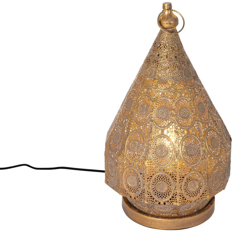 Mowgli - Lampe de table - 1 lumière - ø 26 cm - Doré - Oriental - éclairage intérieur - Salon i Chambre i Cuisine i Salle à manger - Qazqa