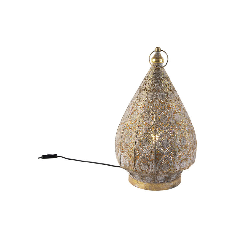 Qazqa - mowgli - Lampe de table Oriental - 1 lumière - Ø 280 mm - Doré/Laiton - Classique/Antique,Oriental - Éclairage intérieur - Salon I Chambre