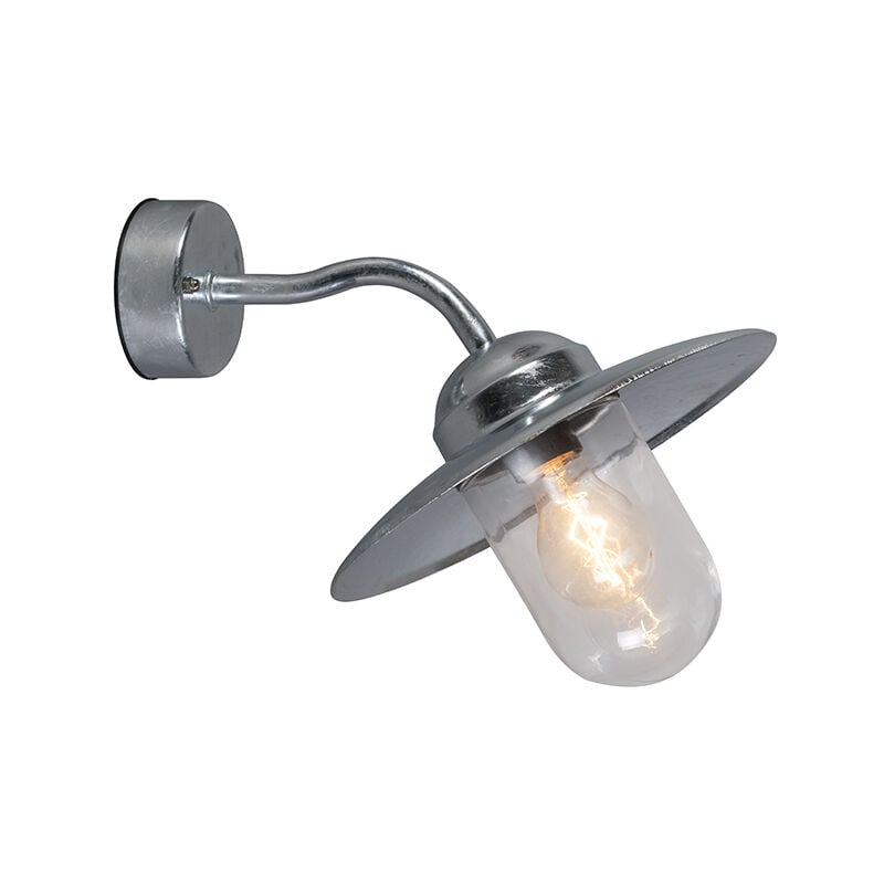 Munich - led Dimmable Applique murale variateur inclus - 1 lumière - l 20 cm - Gris - Rétro, Rustique - éclairage extérieur - Qazqa