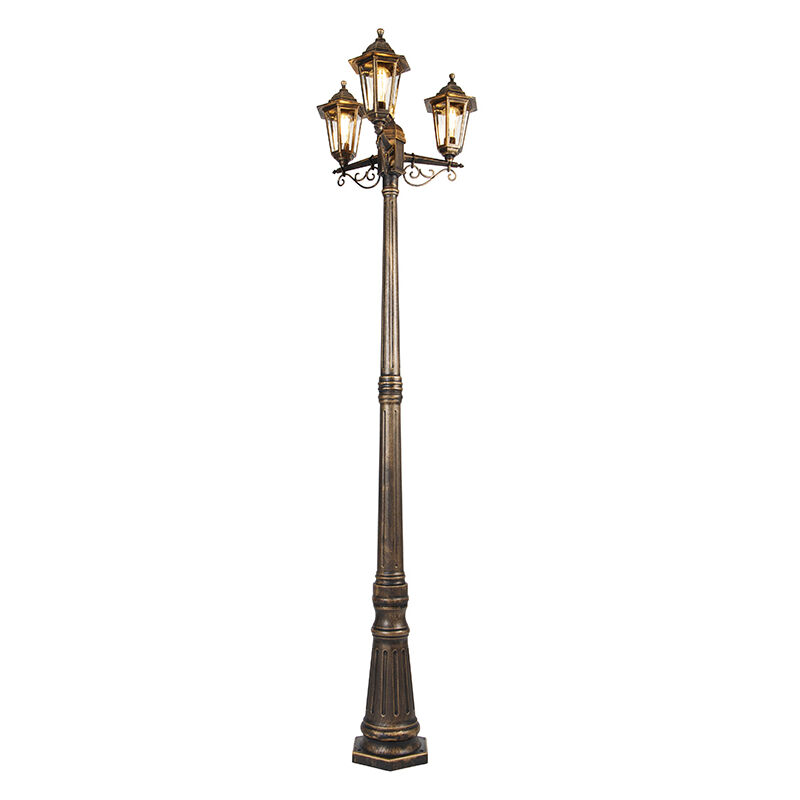 New haven - led Lanterne - 3 lumière - ø 53 cm - Doré/Laiton - Classique/Antique - éclairage extérieur - Qazqa