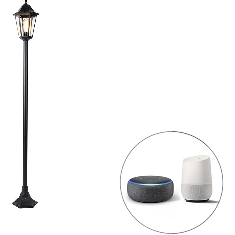 QAZQA new orleans - LED Dimmable Lampe sur pied extérieur variateur inclus - 1 lumière - Ø 23 cm - Noir - Rustique - éclairage extérieur