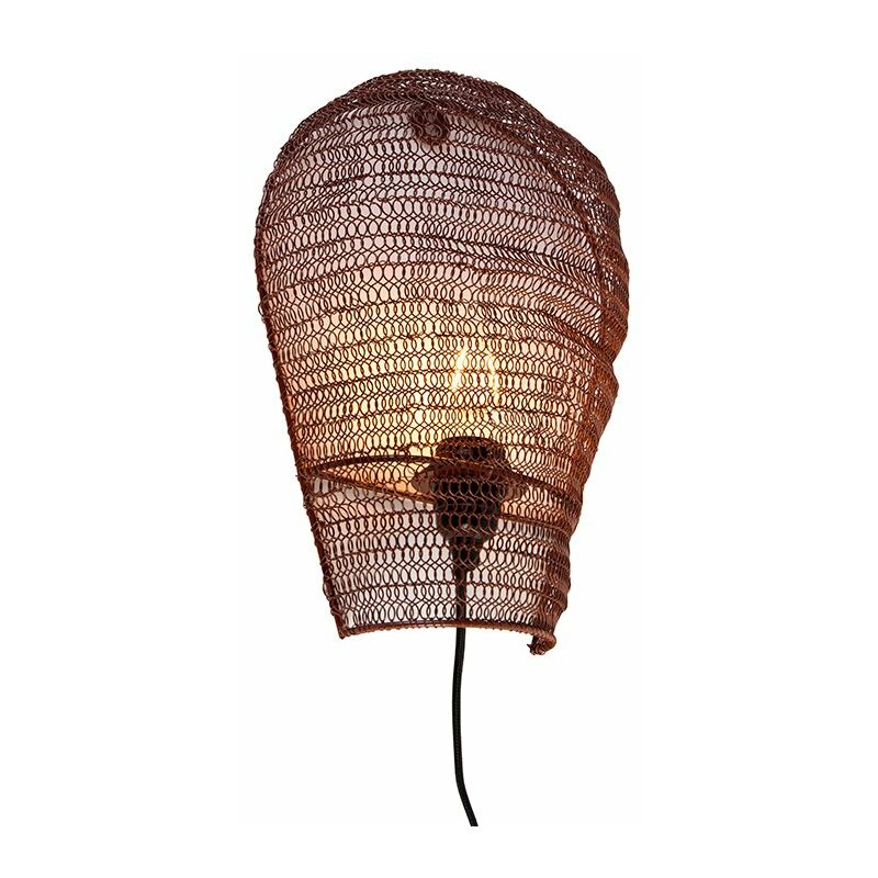 QAZQA nidum - Applique murale - 1 lumière - L 23 cm - Bronze - Oriental - éclairage intérieur - Salon I Chambre I Cuisine I Salle à manger