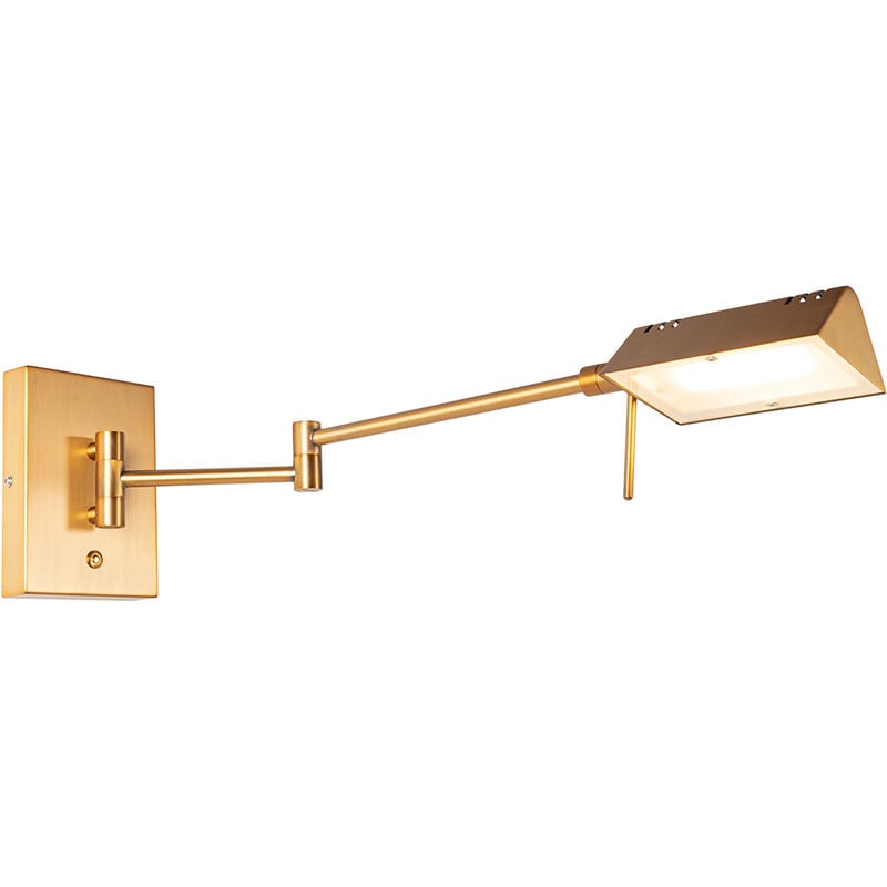 Qazqa - notia - led Dimmable Applique murale variateur inclus - 1 lumière - l 11 cm - Bronze - Design - éclairage intérieur - Salon i Chambre i