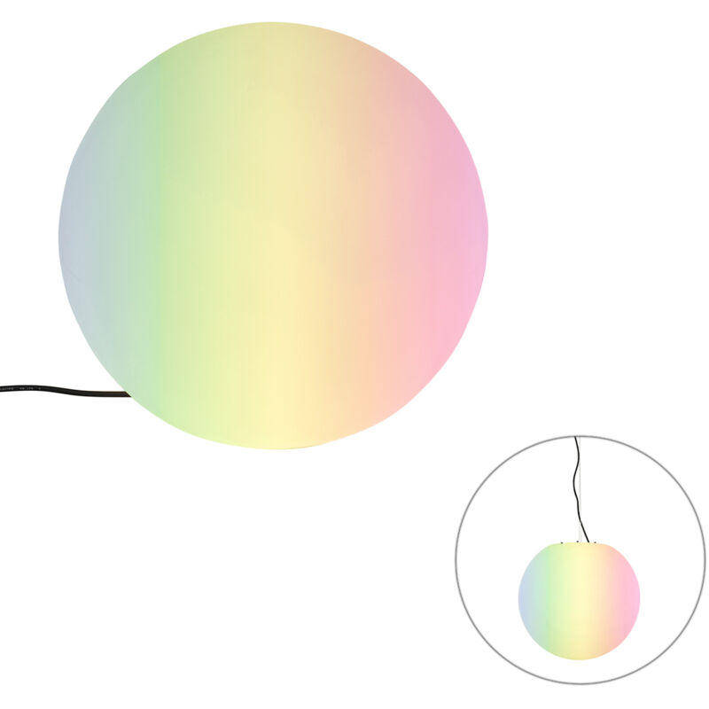 Qazqa - nura - led Dimmable Lampe sur pied sphère variateur inclus - 1 lumière - ø 45 cm - Blanc - Moderne - éclairage extérieur