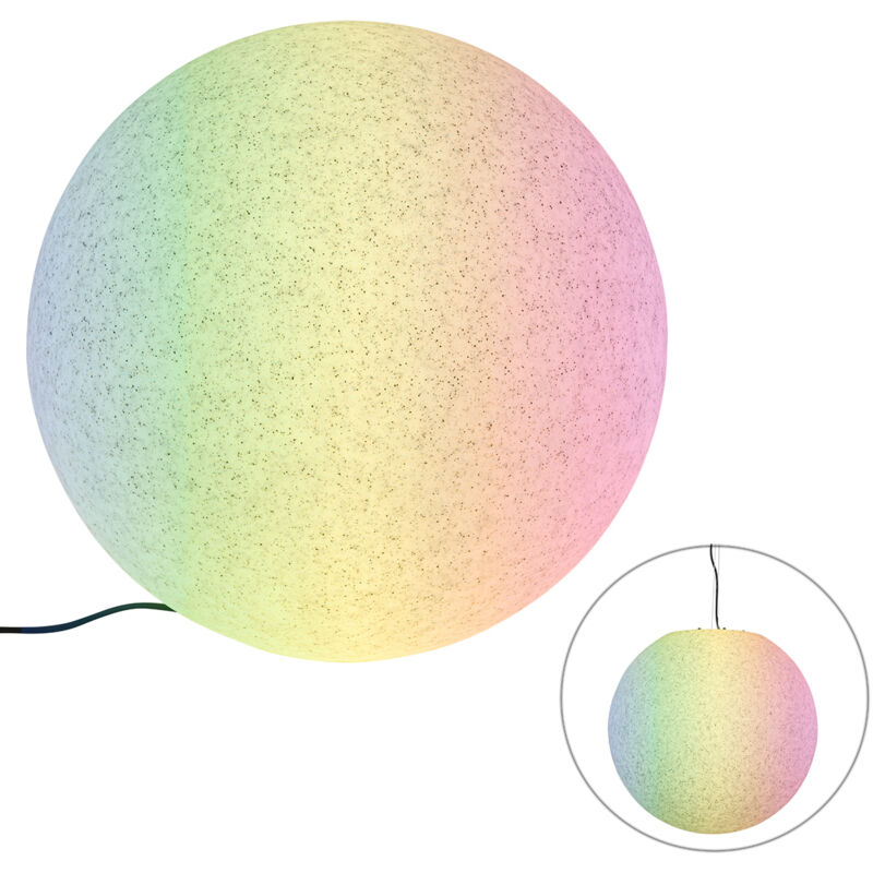 Qazqa - nura - led Dimmable Lampe sur pied sphère variateur inclus - 1 lumière - ø 56 cm - Gris - Moderne - éclairage extérieur