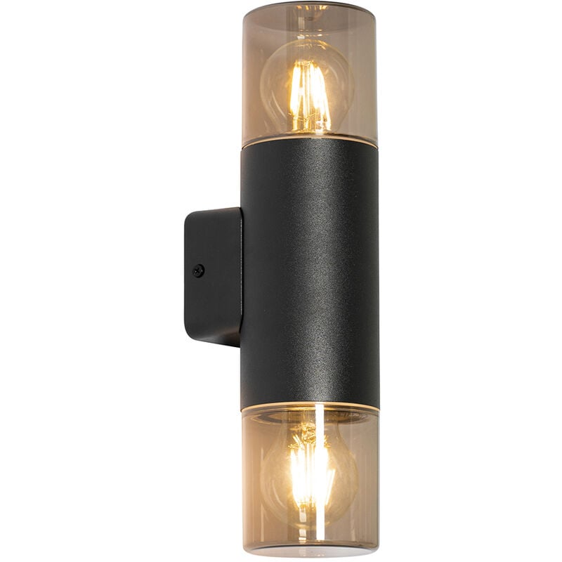 Odense - Applique murale - 2 lumière - l 8.5 cm - Gris - Moderne - éclairage extérieur - Qazqa