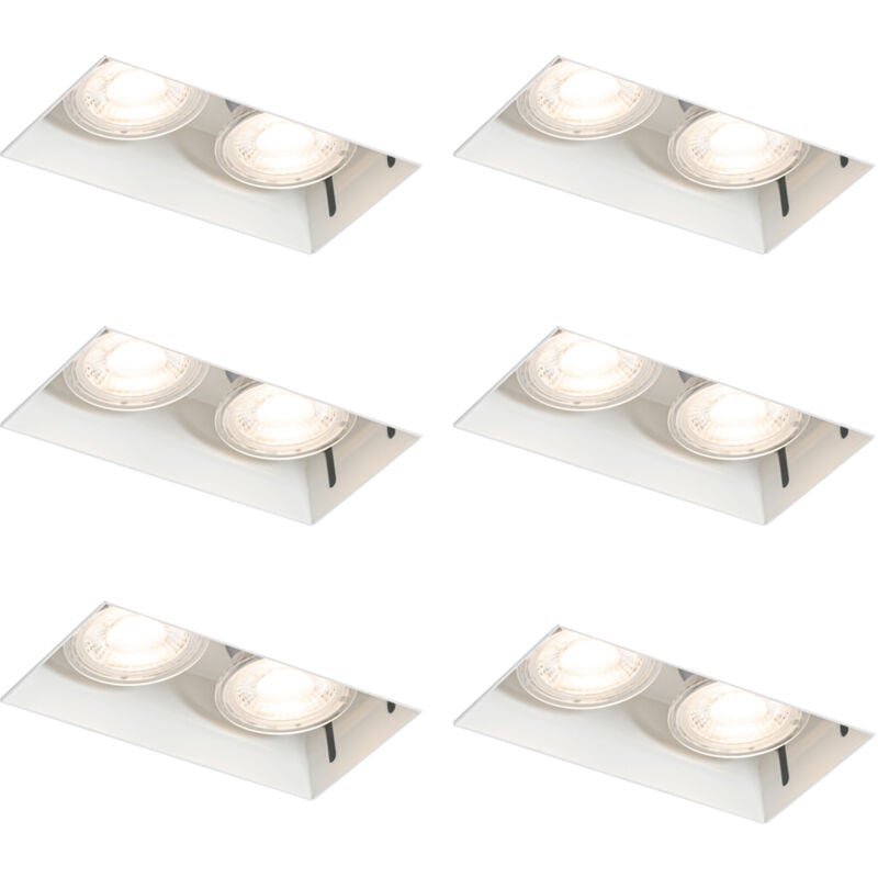 Qazqa - oneon 6 - Spot encastrable - 6 pièces - l 17.5 cm - Blanc - Moderne - éclairage intérieur -