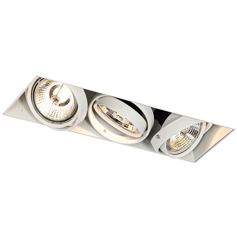 QAZQA oneon trimless 70 - Spot encastrable - 3 lumière - L 38.2 cm - Blanc - Moderne - éclairage intérieur - Salon I Chambre I Cuisine I Salle à