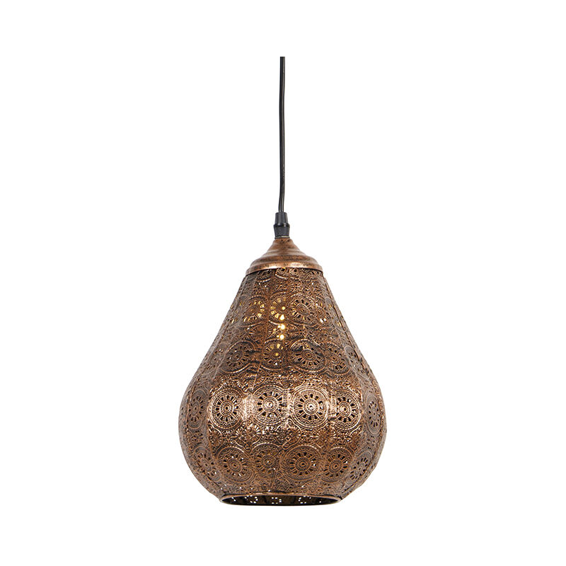 

QAZQA Oriental Lámpara colgante oriental cobre - BILLA Dia Acero Alargada Adecuado para LED Max. 1 x 40 Watt