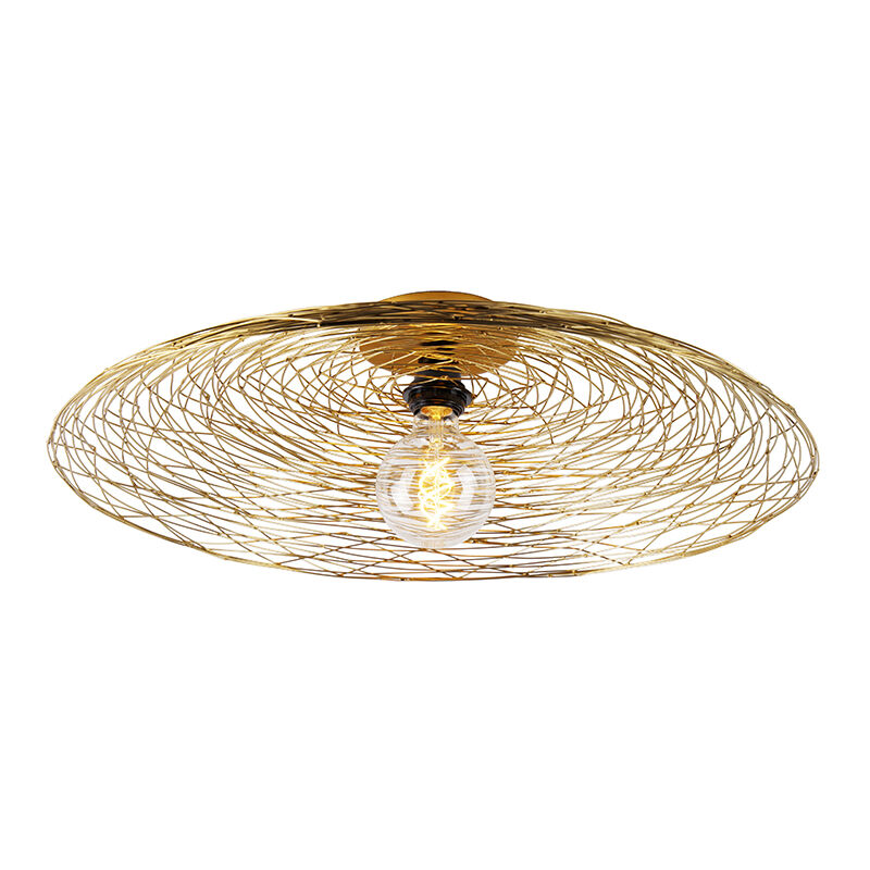 

QAZQA Oriental Lámpara de techo oriental dorado 60cm - GLAN Acero Redonda Adecuado para LED Max. 1 x 40 Watt