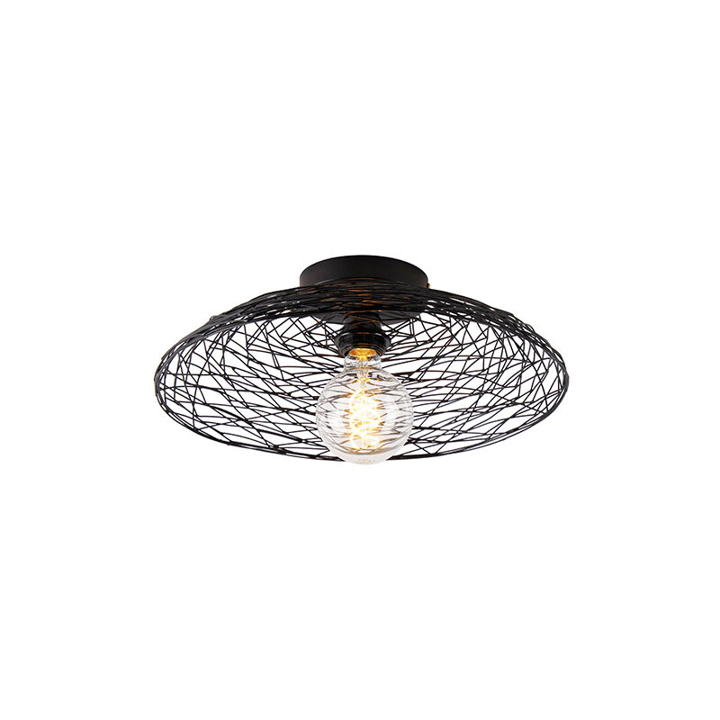 

QAZQA Oriental Lámpara de techo oriental negro 40cm - GLAN Acero Redonda Adecuado para LED Max. 1 x 40 Watt