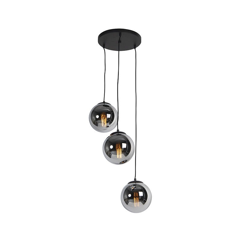 Pallon - led Suspension - 3 lumière - ø 45 cm - Argenté - Art Deco - éclairage intérieur - Salon i Chambre i Cuisine i Salle à manger - Qazqa