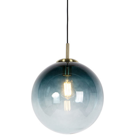 QAZQA pallon - Suspension multiples - 1 lumière - Ø 330 mm - Bleu - Art Deco - éclairage intérieur - Salon I Chambre I Cuisine I Salle à manger