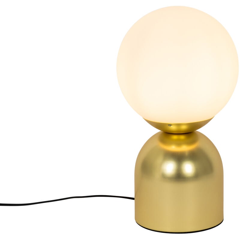 Qazqa - pallontrend - Lampe de table - 1 lumière - ø 20 cm - Doré - Chic hôtelier - éclairage intérieur - Salon i Chambre i Cuisine i Salle à manger