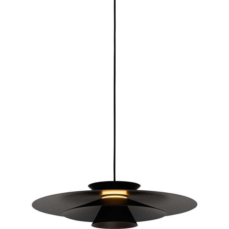 Pauline - led Dimmable Suspension variateur inclus - 1 lumière - ø 50 cm - Noir - Design, Rétro - éclairage intérieur - Salon i Chambre i Cuisine i