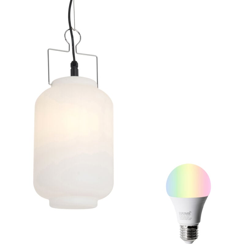 QAZQA pion - LED Suspension - 1 lumière - Ø 21 cm - Blanc - Moderne - éclairage extérieur
