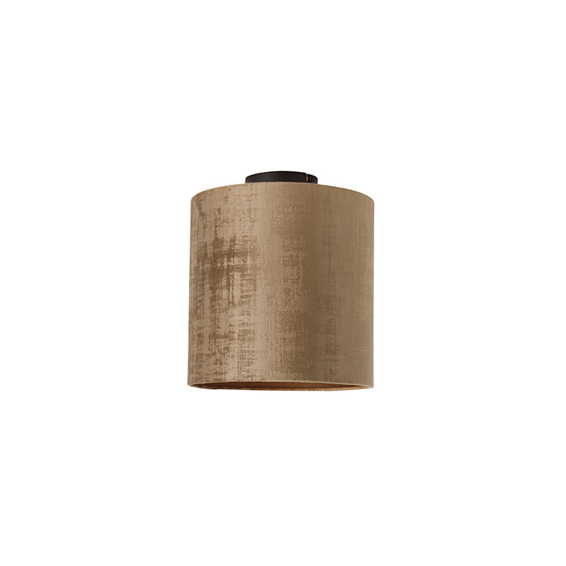 Image of Lampada da soffitto combi - Moderno - Tessuto,Acciaio - Marrone/Nero - Cilindro Max. 1 x Watt - Marrone - Qazqa
