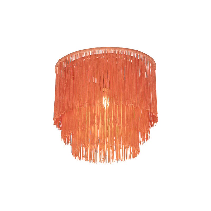 Image of Lampada da soffitto franxa - Orientale - Acciaio,Tessuto - Rosa/Oro/Ottone - Tondo Max. 1 x Watt - Rosa - Qazqa