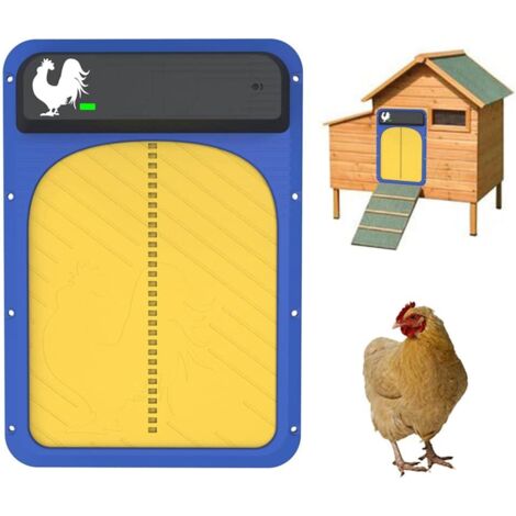 QAZQA Porte de Poulailler Kamanan Porte Automatique Poulaille Intelligente avec Détecteur de Lumière Porte de Poulailler Kit IP44 Respirable pour Porte d'animaux Domestiques Poulet Canard Oie 35x24cm