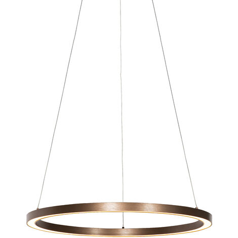 QAZQA Professional Diseño Lámpara colgante de bronce 60 cm con LED regulable en 3 pasos - Girello Acero /Aluminio /Plástico Redonda Incluye LED Max. 1 x 40 Watt