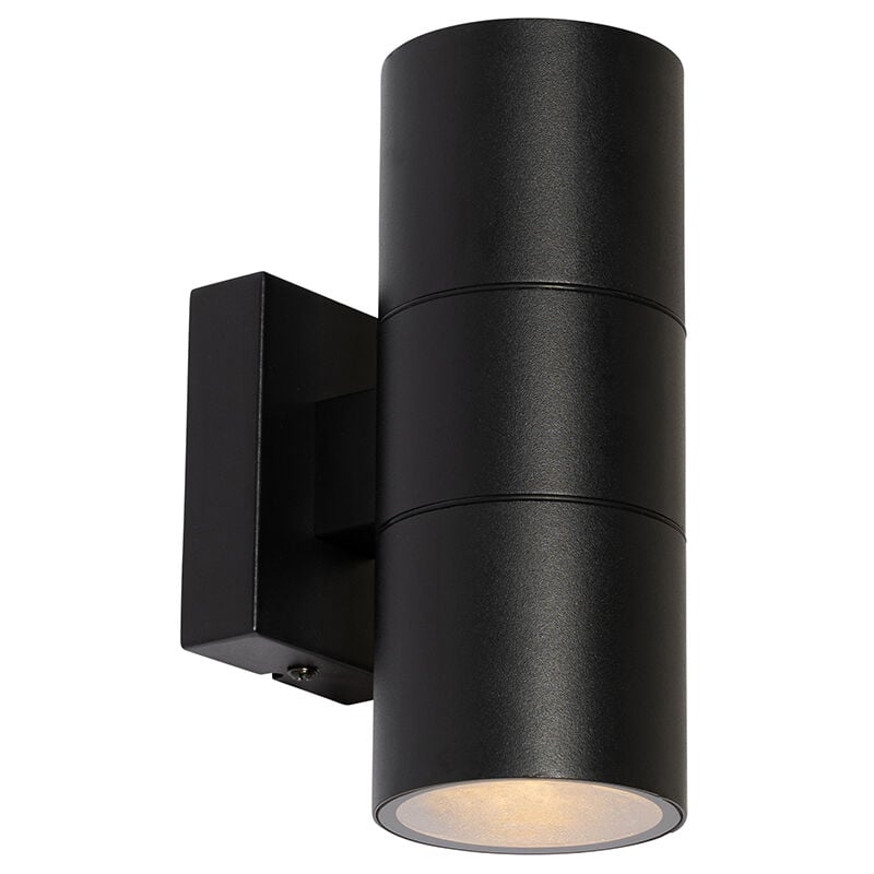 Professional duo - Applique murale - 2 lumière - l 8 cm - Noir - Moderne - éclairage extérieur - Noir - Qazqa