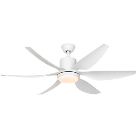 QAZQA Professional Moderno Ventilador de techo blanco de 137 cm con LED regulable y mando a distancia - Tak Acero /Plástico Redonda Incluye LED Max. 1 x 30 Watt