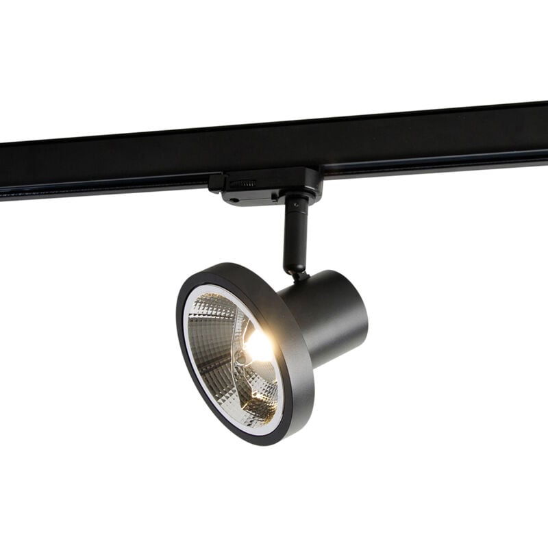Qazqa - Professional Spot sur rail triphasé moderne noir AR111 - Jeany - Noir
