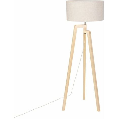QAZQA puros - Lampe de table trépied/tripode - 1 lumière - H 1450 mm - Gris - Moderne - éclairage intérieur - Salon I Chambre I Cuisine I Salle à manger