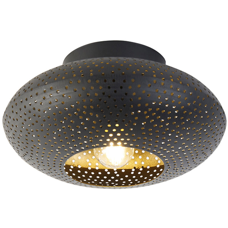 Radiance - led Dimmable Plafonnier variateur inclus - 1 lumière - ø 25 cm - Noir - Oriental - éclairage intérieur - Salon i Chambre - Qazqa