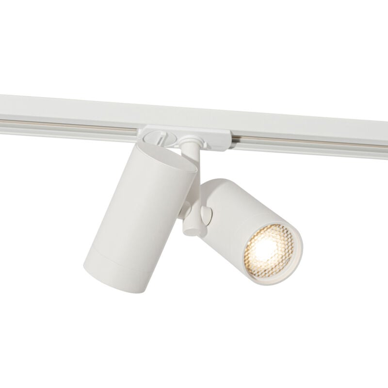 Qazqa - Rail moderne monophasé blanc - 2spots - Iconic Scopio