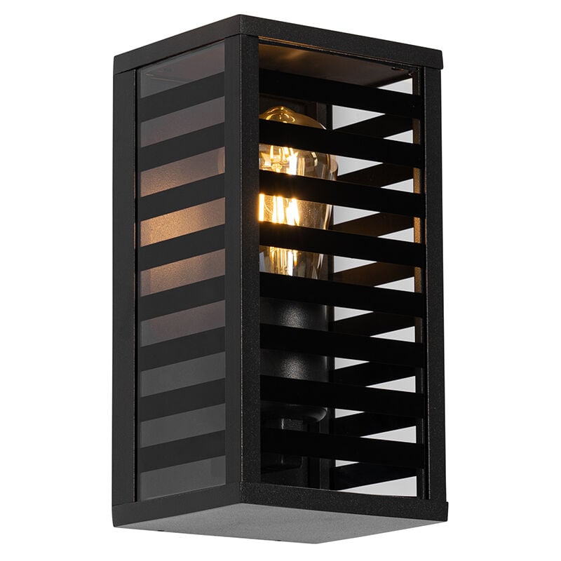 Reims - Applique murale - 1 lumière - l 14 cm - Noir - Moderne - éclairage extérieur - Qazqa