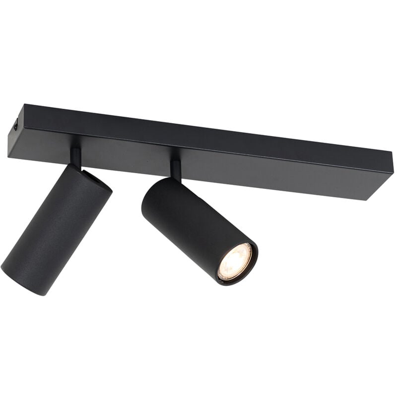 Qazqa - renna - Spot plafond, plafonnier - 2 lumière - l 45 cm - Noir - Moderne - éclairage intérieur - Salon i Chambre i Cuisine i Salle à manger