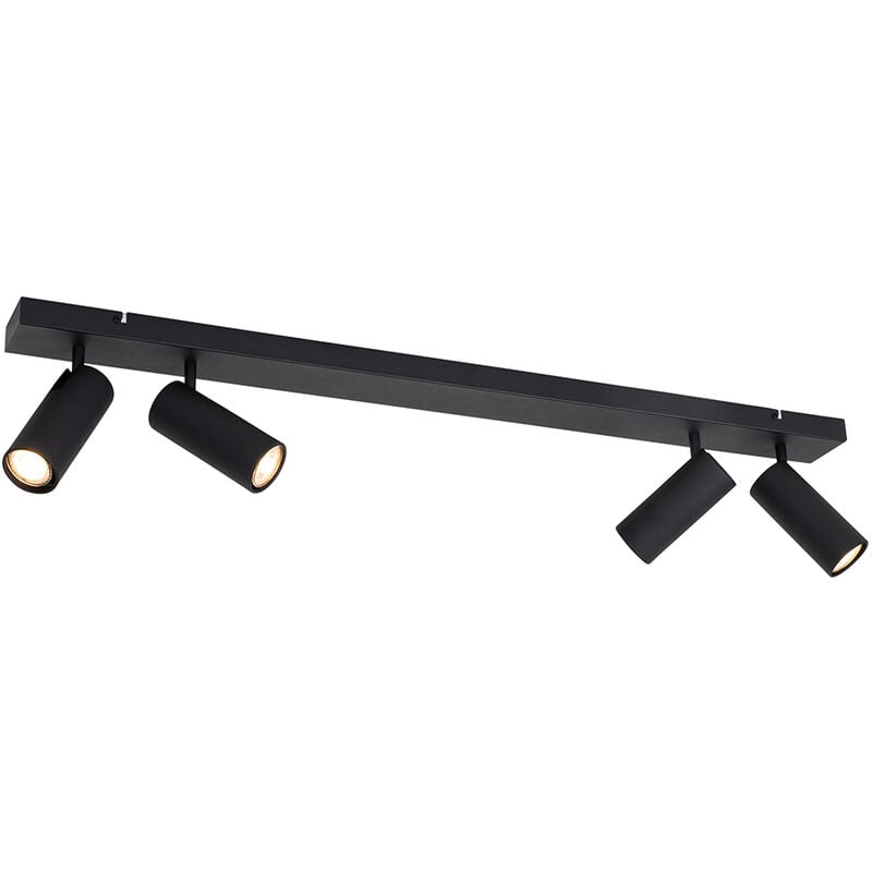 Qazqa - renna - Spot plafond, plafonnier - 4 lumière - l 100 cm - Noir - Moderne - éclairage intérieur - Salon i Chambre i Cuisine i Salle à manger