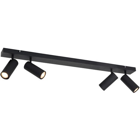 QAZQA renna - Spot plafond, plafonnier - 4 lumière - L 100 cm - Noir - Moderne - éclairage intérieur - Salon I Chambre I Cuisine I Salle à manger