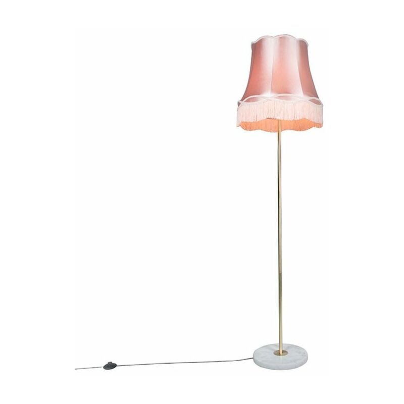 Kaso - Lampadaire avec Abat-Jour - 1 lumière - h 1750 mm - Rose - Rétro - éclairage intérieur - Salon i Chambre i Cuisine i Salle à manger - Qazqa