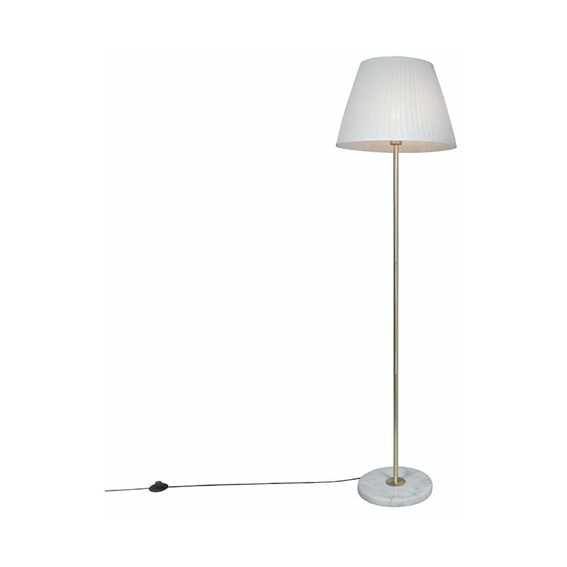 Kaso - Lampadaire avec Abat-Jour - 1 lumière - h 1750 mm - Crème - Rétro - éclairage intérieur - Salon i Chambre i Cuisine i Salle à manger - Qazqa