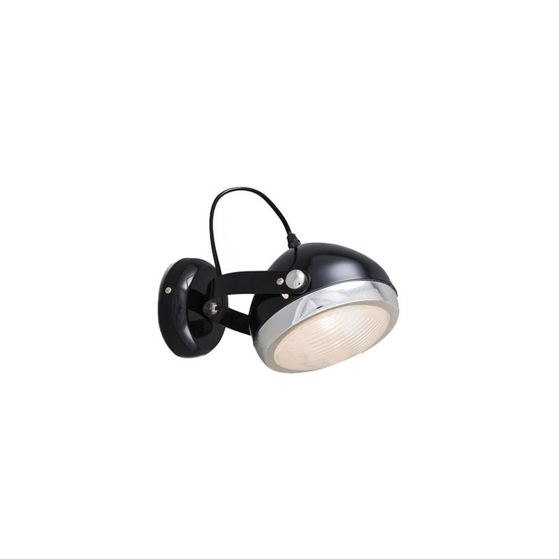 

QAZQA Retro/Vintage Foco negro orientable - BIKER 1 Vidrio /Acero Redonda /Esfera Adecuado para LED Max. 1 x 25 Watt