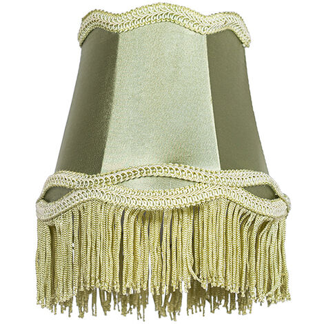 QAZQA Retro/Vintage Textil Pantalla de tela verde 12 cm - Granny ,