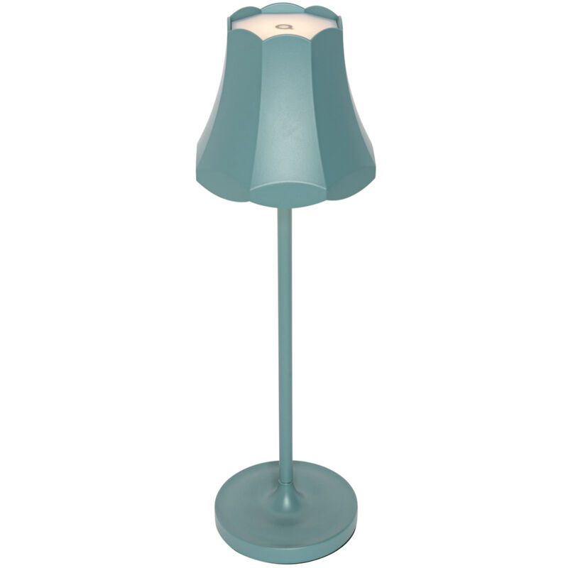 Retro/Vintage Lámpara de mesa retro azul mineral recargable IP44 - Granny Aluminio /Acero Alargada Incluye led Max. 1 x 3 Watt - Qazqa