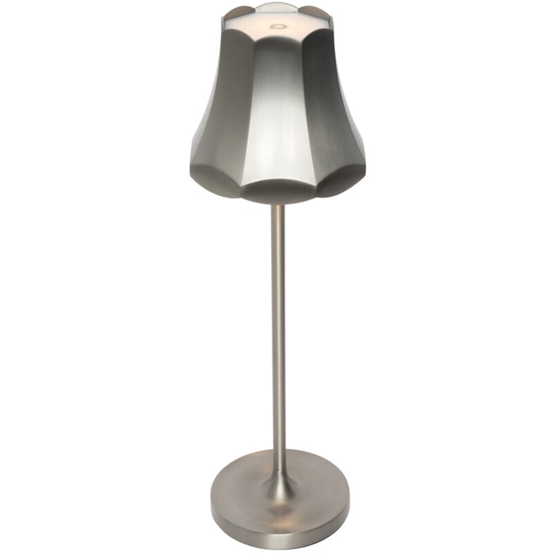 Retro/Vintage Lámpara de mesa retro de aluminio recargable IP44 - Granny /Acero Alargada Incluye led Max. 1 x 3 Watt - Qazqa