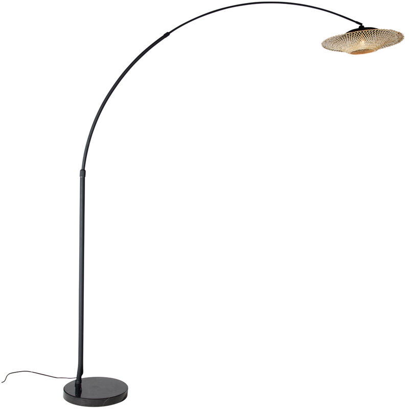 Rina - Lampadaire - 1 lumière - h 225 cm - Noir - Moderne - éclairage intérieur - Salon i Chambre i Cuisine i Salle à manger - Qazqa