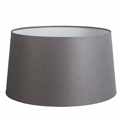 QAZQA rond schuin linnen - Abatjour - Ø 450 mm - Gris foncé - - Gris foncé